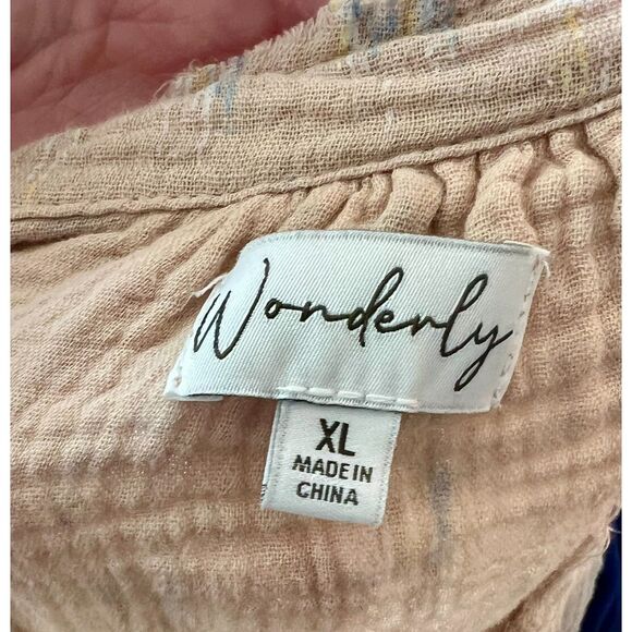 ☁️ Wonderly Waffle-Gauze Long Sleeve Blouse | Size XL | 100% Cotton - Picture 4 of 8